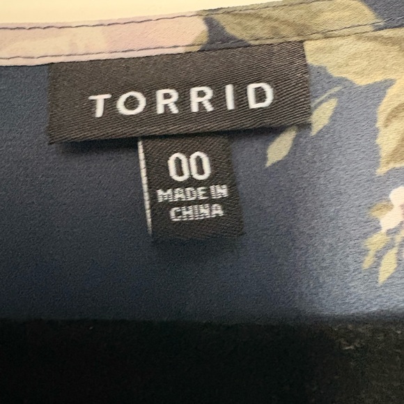 Torrid Floral High Low Dress - Navy and Pink - Picture 3 of 8